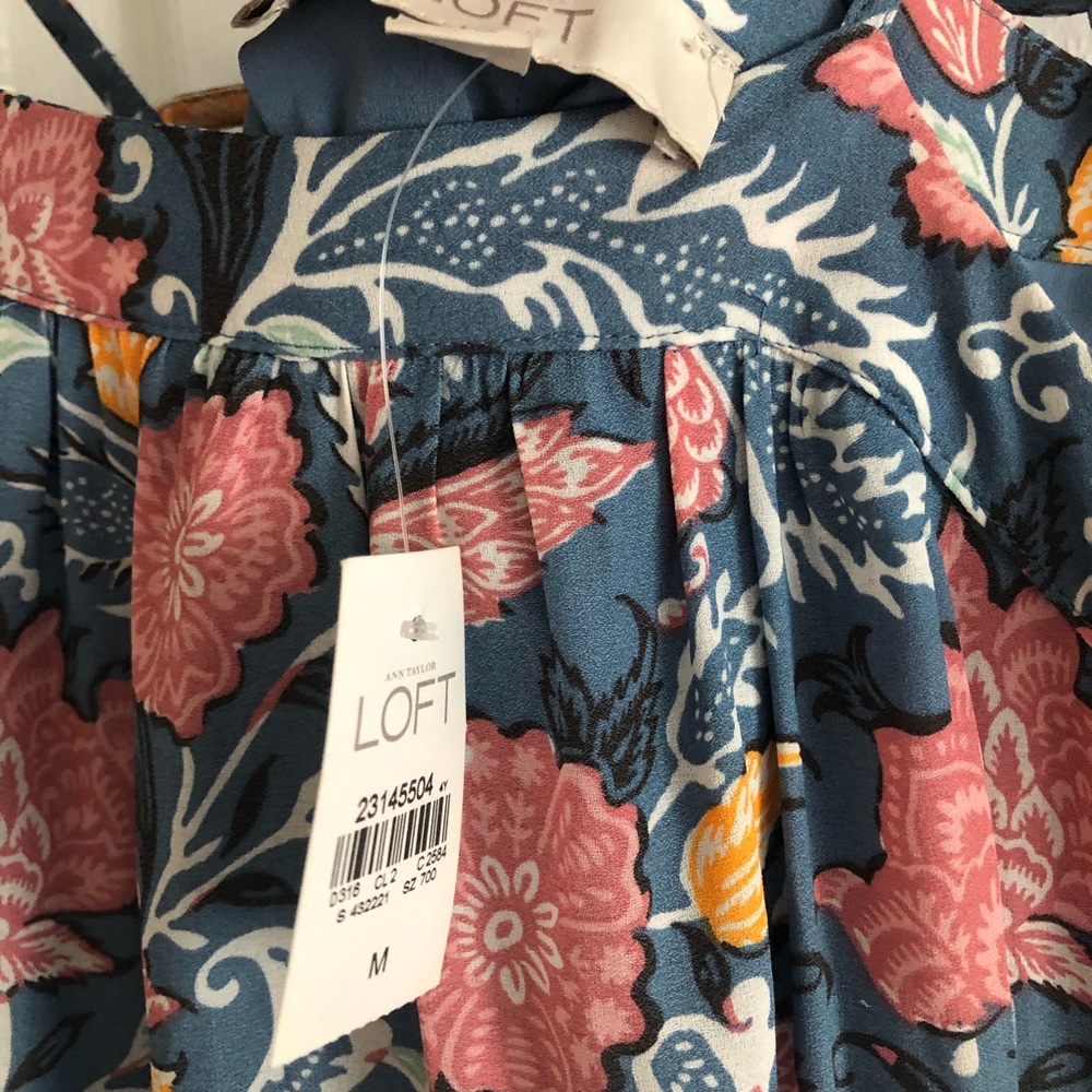 Ann Taylor LOFT Floral Maxi Dress w Tassel Straps - Picture 3 of 8